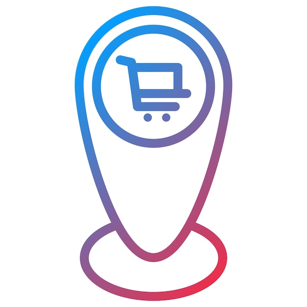 Imagen vectorial del icono de la dirección del carrito Se puede utilizar para la tienda de comercio electrónico