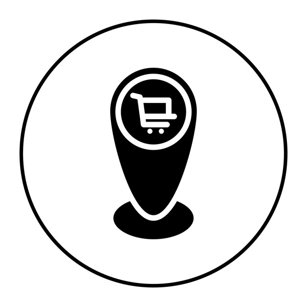 Imagen vectorial del icono de la dirección del carrito Se puede utilizar para la tienda de comercio electrónico