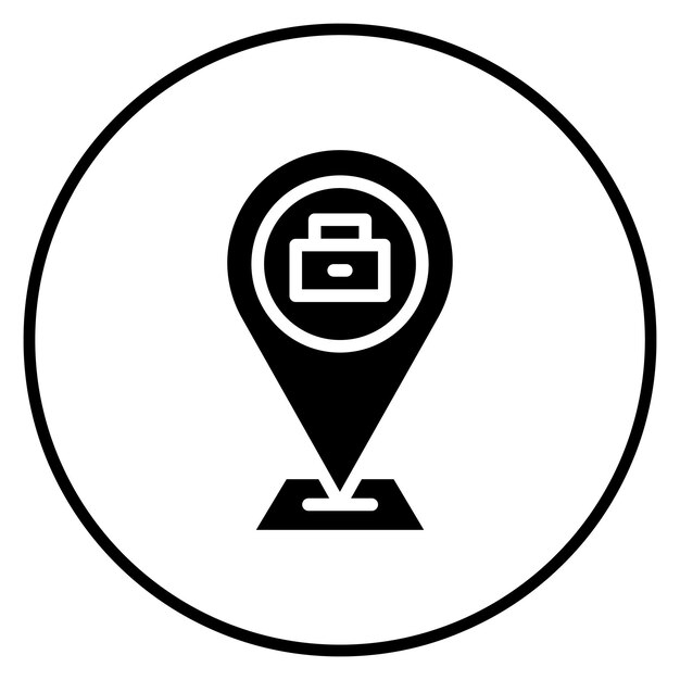 Imagen vectorial del ícono de la dirección del negocio Se puede utilizar para el espacio de coworking