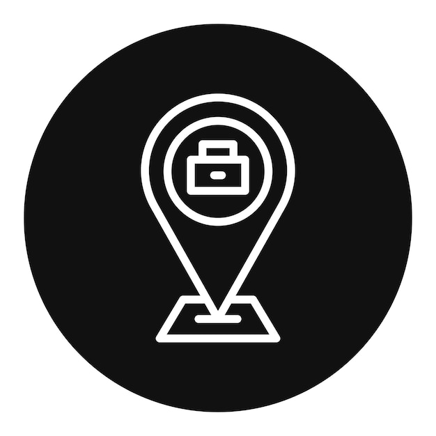 Imagen vectorial del ícono de la dirección del negocio Se puede utilizar para el espacio de coworking
