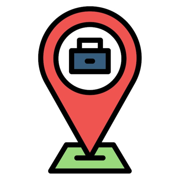 Imagen vectorial del ícono de la dirección del negocio Se puede utilizar para el espacio de coworking