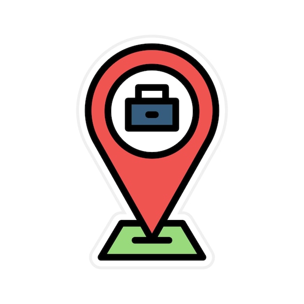 Imagen vectorial del ícono de la dirección del negocio Se puede utilizar para el espacio de coworking