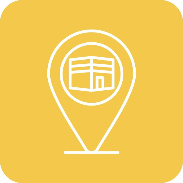 Imagen vectorial del icono de la dirección de Qibla Se puede usar para el Ramadán