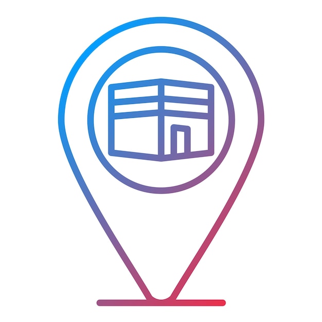 Imagen vectorial del icono de la dirección de Qibla Se puede usar para el Ramadán