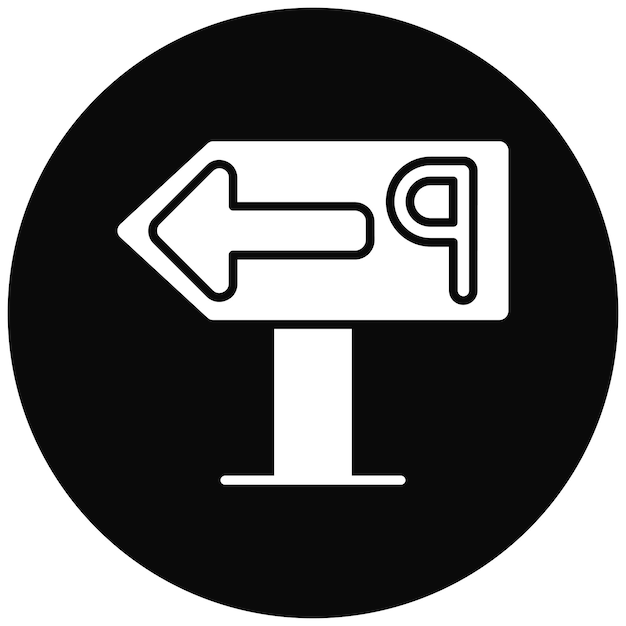 Imagen vectorial del icono de las direcciones del parque Se puede utilizar para el parque de atracciones