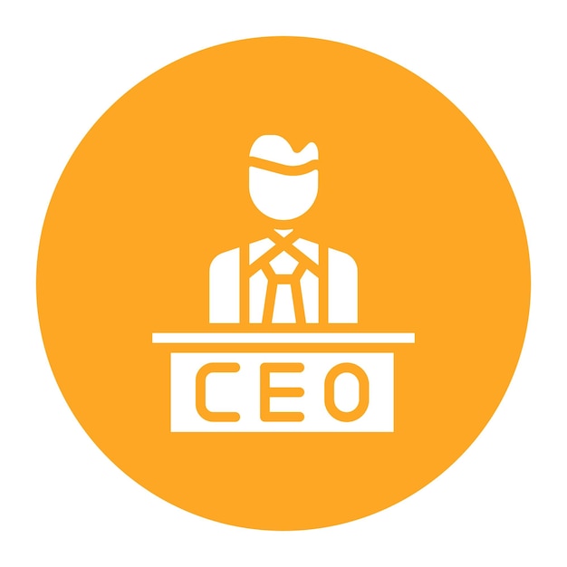 Imagen vectorial del icono del director ejecutivo Se puede utilizar para la gestión del personal