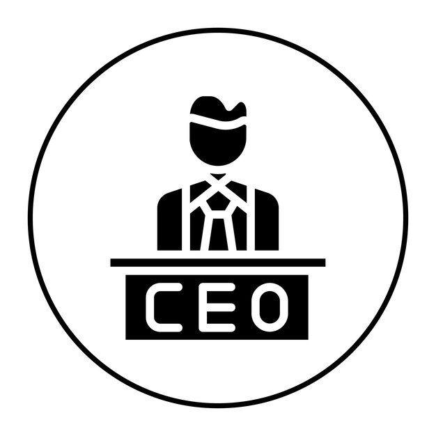 Imagen vectorial del icono del director ejecutivo Se puede utilizar para la gestión del personal