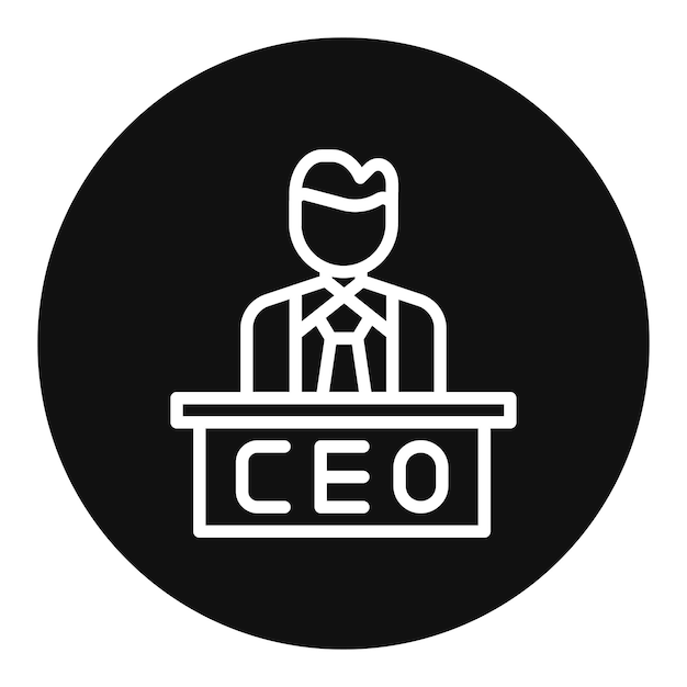 Imagen vectorial del icono del director ejecutivo Se puede utilizar para la gestión del personal