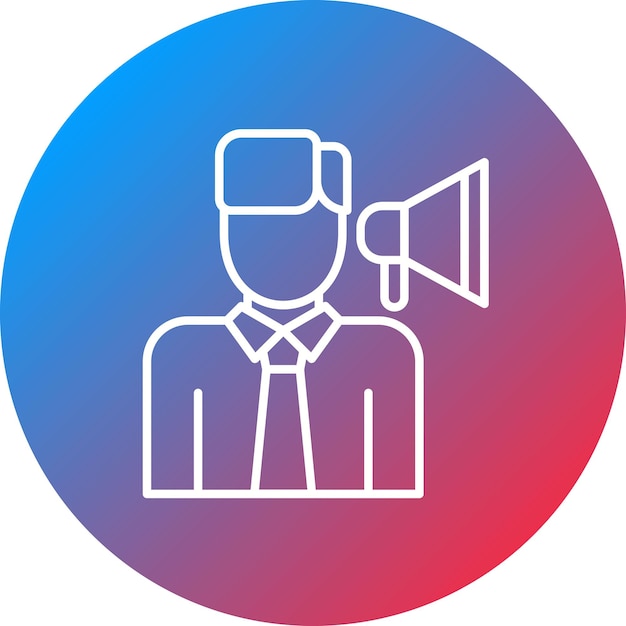 Imagen vectorial del icono del director de medios Se puede utilizar para el marketing