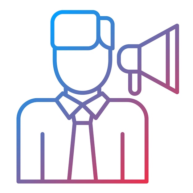 Imagen vectorial del icono del director de medios Se puede utilizar para el marketing