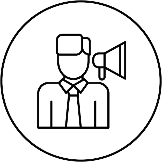 Imagen vectorial del icono del director de medios Se puede utilizar para el marketing