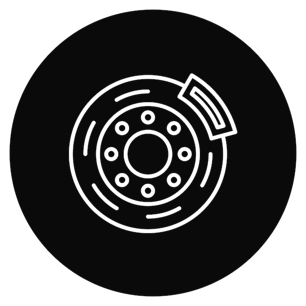Imagen vectorial del icono del disco de freno Se puede utilizar para la reparación de automóviles