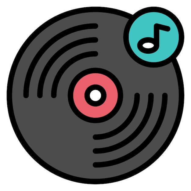 Imagen vectorial de icono de disco de vinilo Se puede usar para Artist Studio