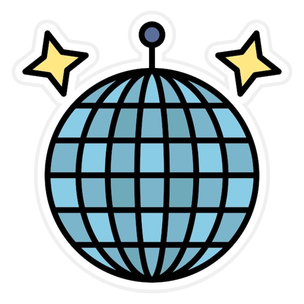 Imagen vectorial de icono de discoteca puede usarse para bodas