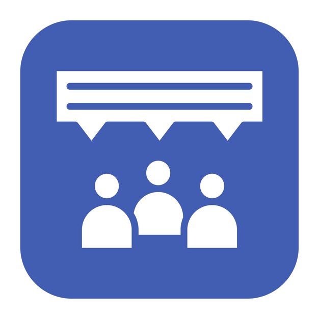 Imagen vectorial del icono de discusión Se puede utilizar para reuniones de negocios