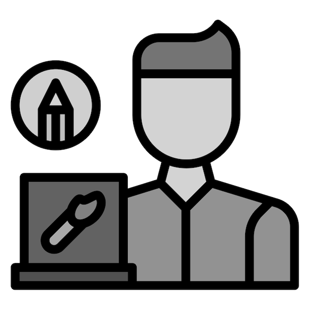 Imagen vectorial de icono de diseñador gráfico Se puede utilizar para la diversidad