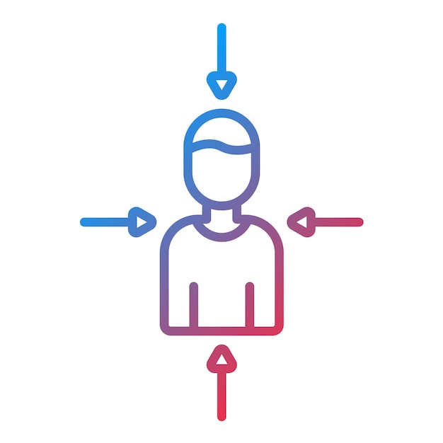 Imagen vectorial de icono de diseño centrado en el usuario Se puede usar para UX e UI