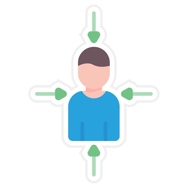 Imagen vectorial de icono de diseño centrado en el usuario Se puede usar para UX e UI