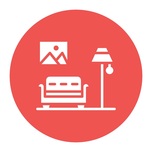 Imagen vectorial de icono de diseño de muebles Se puede utilizar para Art and Craft Supplies