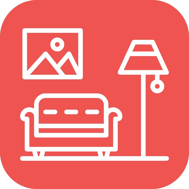Imagen vectorial de icono de diseño de muebles Se puede utilizar para Art and Craft Supplies