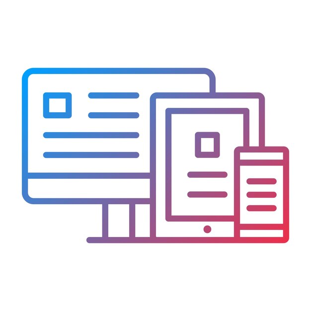 Imagen vectorial de icono de diseño responsivo Se puede utilizar para alojamiento web