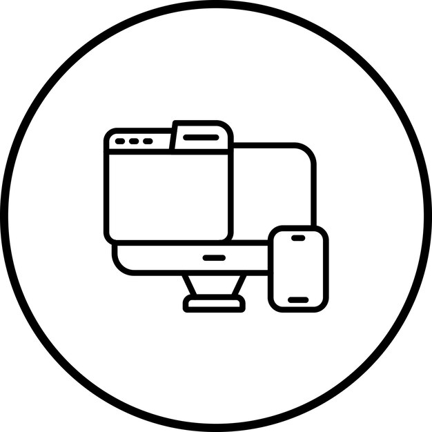 Imagen vectorial de icono de diseño responsivo Se puede utilizar para el diseño
