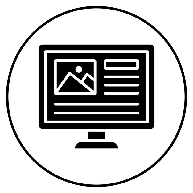 Imagen vectorial de icono de diseño Ui Se puede usar para Ciencias de la Computación