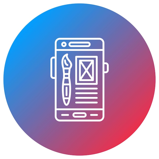Imagen vectorial de icono de diseño Ux Se puede utilizar para el desarrollo de aplicaciones móviles