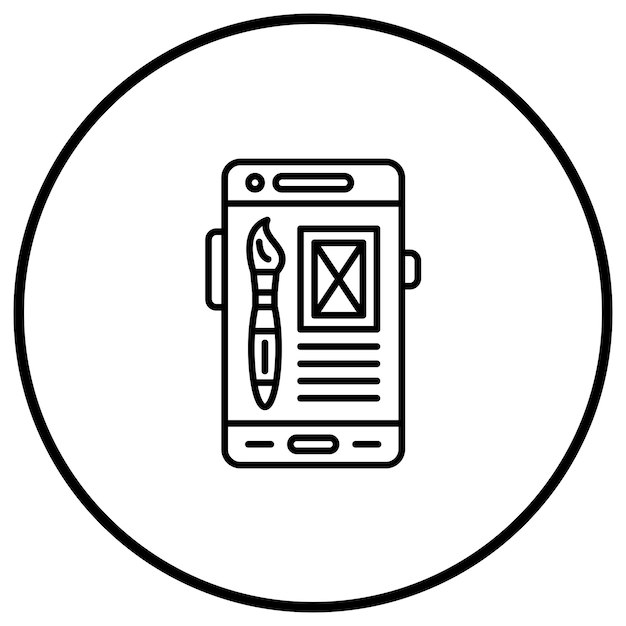 Imagen vectorial de icono de diseño Ux Se puede utilizar para el desarrollo de aplicaciones móviles