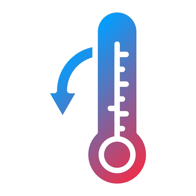 Imagen vectorial del icono de disminución de la temperatura Se puede utilizar para el calentamiento global