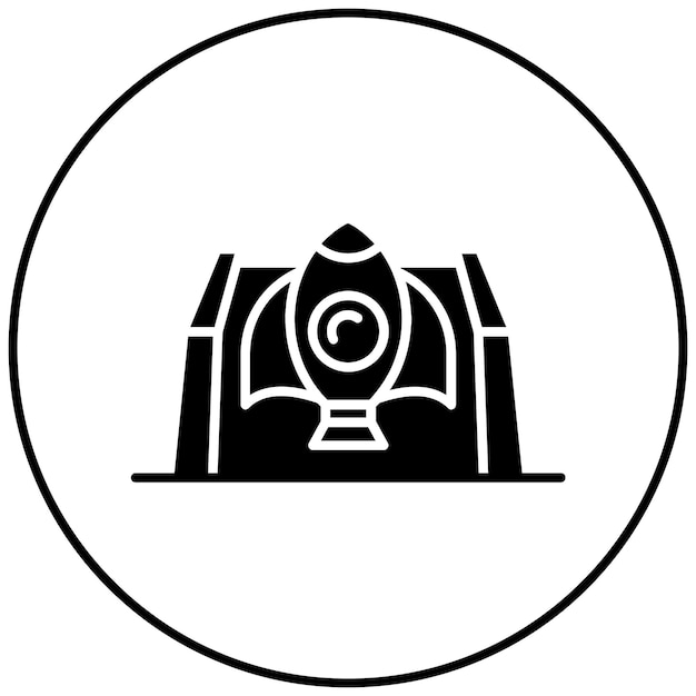 Imagen vectorial de icono de disparo espacial Se puede usar para el parque de atracciones