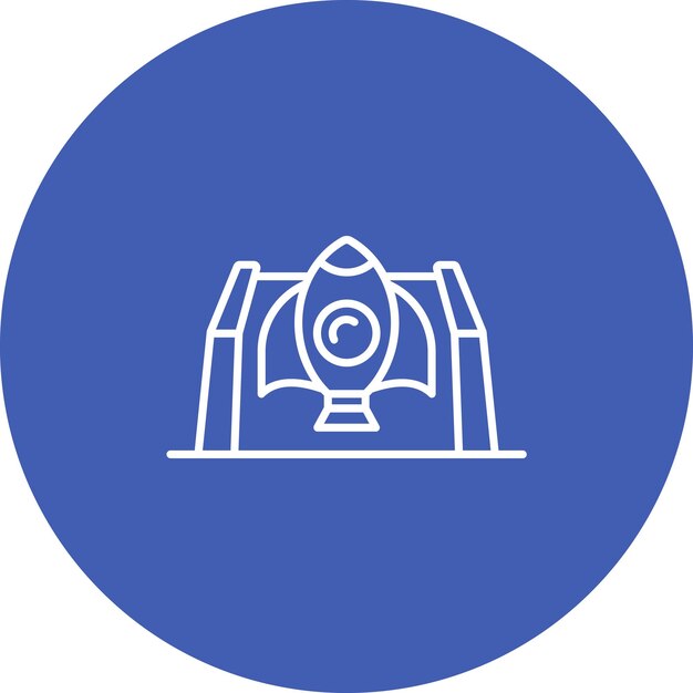 Imagen vectorial de icono de disparo espacial Se puede usar para el parque de atracciones