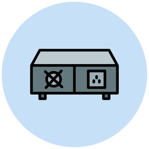 La imagen vectorial del icono de los dispositivos eléctricos se puede utilizar para la fabricación
