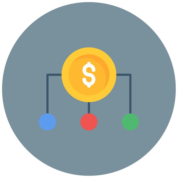 La imagen vectorial del icono de diversificación se puede utilizar para la inversión