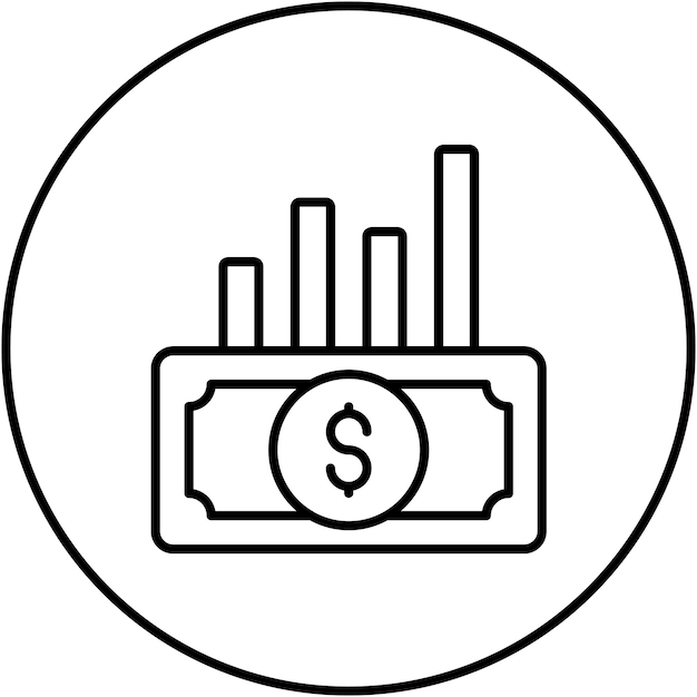 La imagen vectorial del icono de dividendos se puede utilizar para invertir