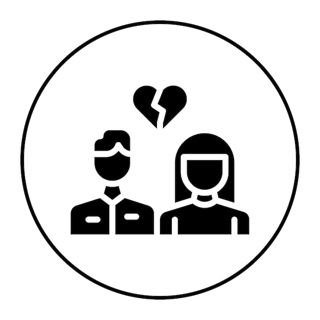 La imagen vectorial del icono del divorcio se puede utilizar para la adopción de niños