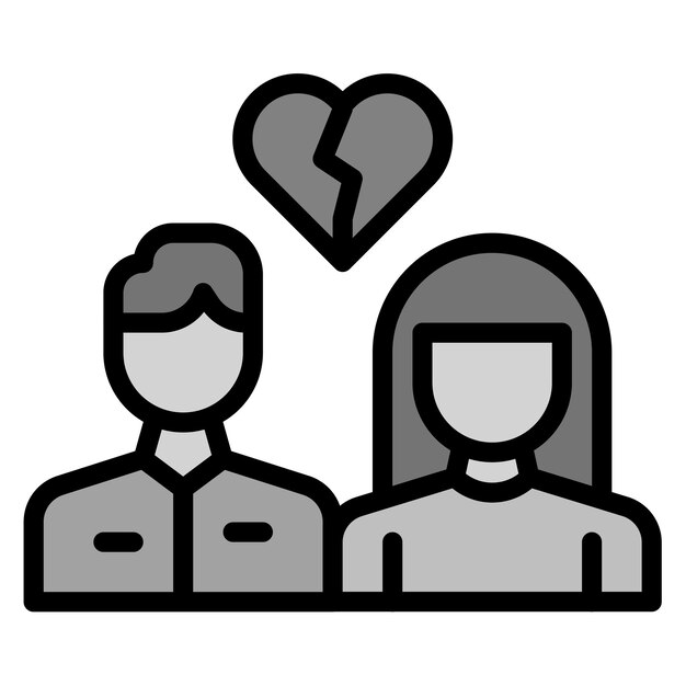 La imagen vectorial del icono del divorcio se puede utilizar para la adopción de niños