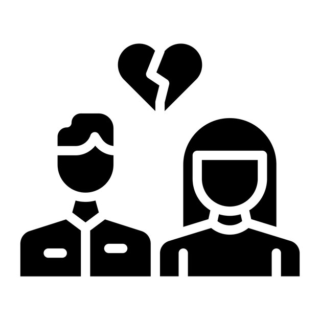 La imagen vectorial del icono del divorcio se puede utilizar para la adopción de niños