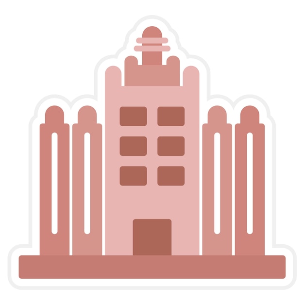 La imagen vectorial del icono Djenne se puede utilizar para los puntos de referencia
