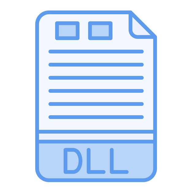 Imagen vectorial del icono DLL Se puede utilizar para formatos de archivo