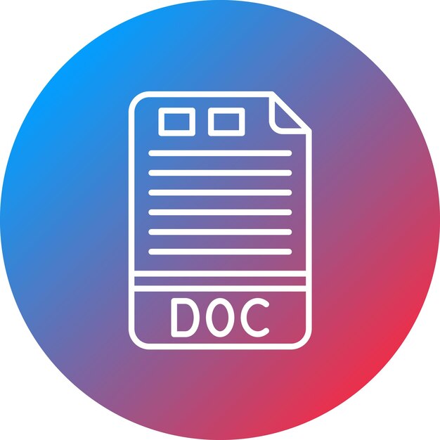 Imagen vectorial de icono de DOC Se puede utilizar para formatos de archivo