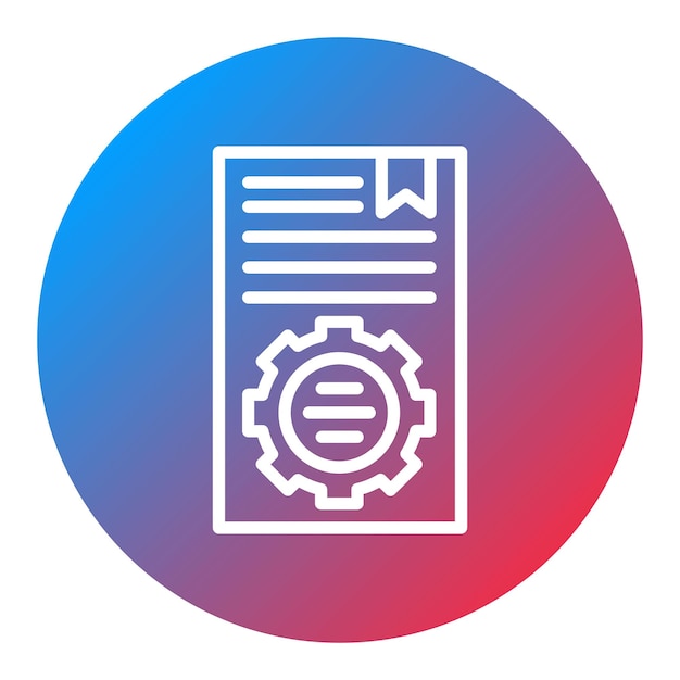Imagen vectorial del icono de la documentación de procesamiento Puede utilizarse para la garantía de calidad