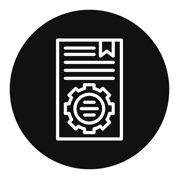 Imagen vectorial del icono de la documentación de procesamiento Puede utilizarse para la garantía de calidad