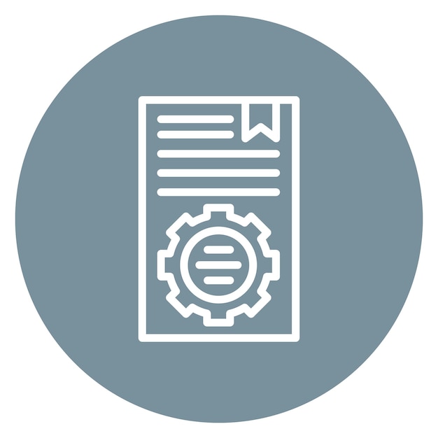 Imagen vectorial del icono de la documentación de procesamiento Puede utilizarse para la garantía de calidad