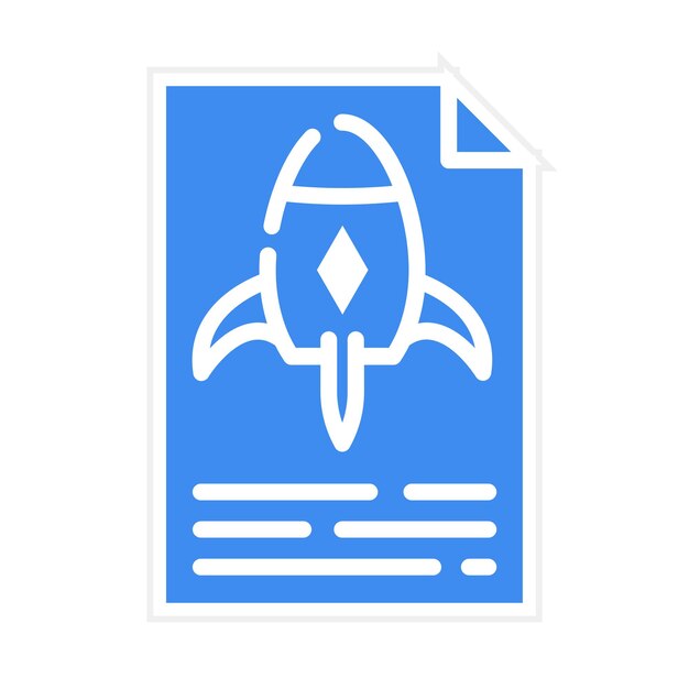 Imagen vectorial del ícono del documento de lanzamiento de la nave espacial Se puede usar para documentos y archivos