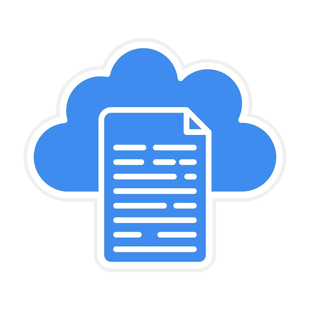 La imagen vectorial del ícono del documento en la nube se puede utilizar para la computación en la nube