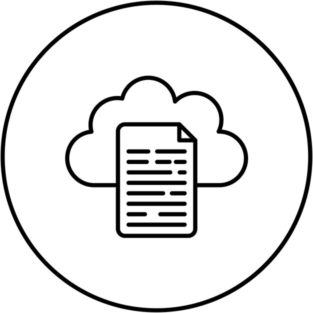 La imagen vectorial del ícono del documento en la nube se puede utilizar para la computación en la nube