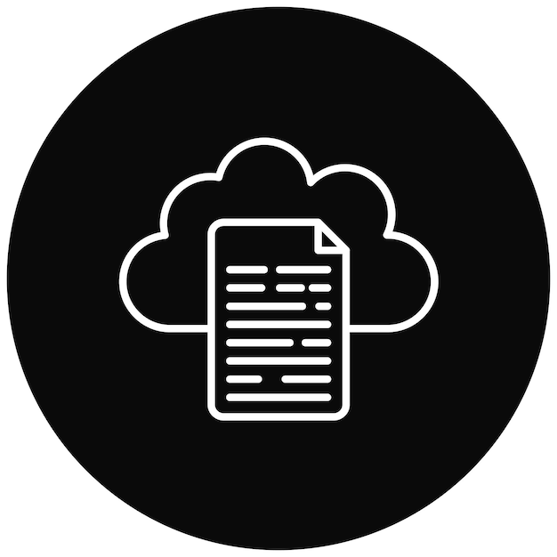 La imagen vectorial del ícono del documento en la nube se puede utilizar para la computación en la nube