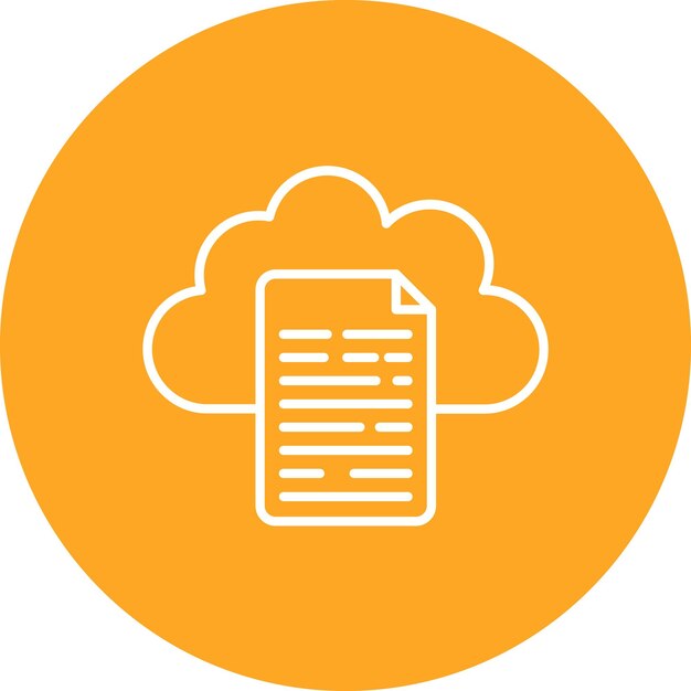 La imagen vectorial del ícono del documento en la nube se puede utilizar para la computación en la nube