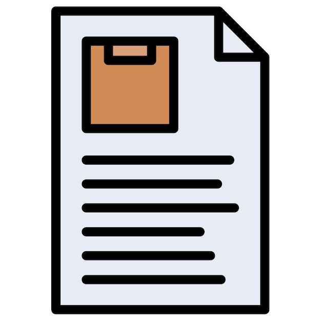 Imagen vectorial del icono de los documentos del producto Se puede utilizar para documentos y archivos